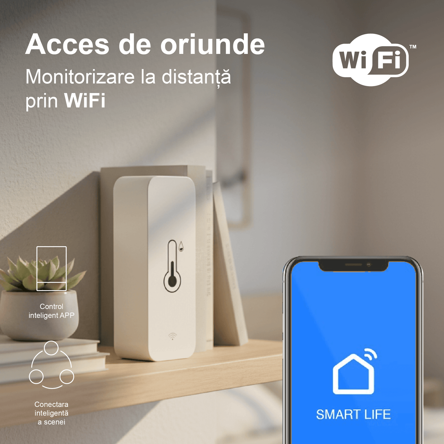 Senzor Temperatură și Umiditate WiFi — Kulstern™ Smart Home, Tuya