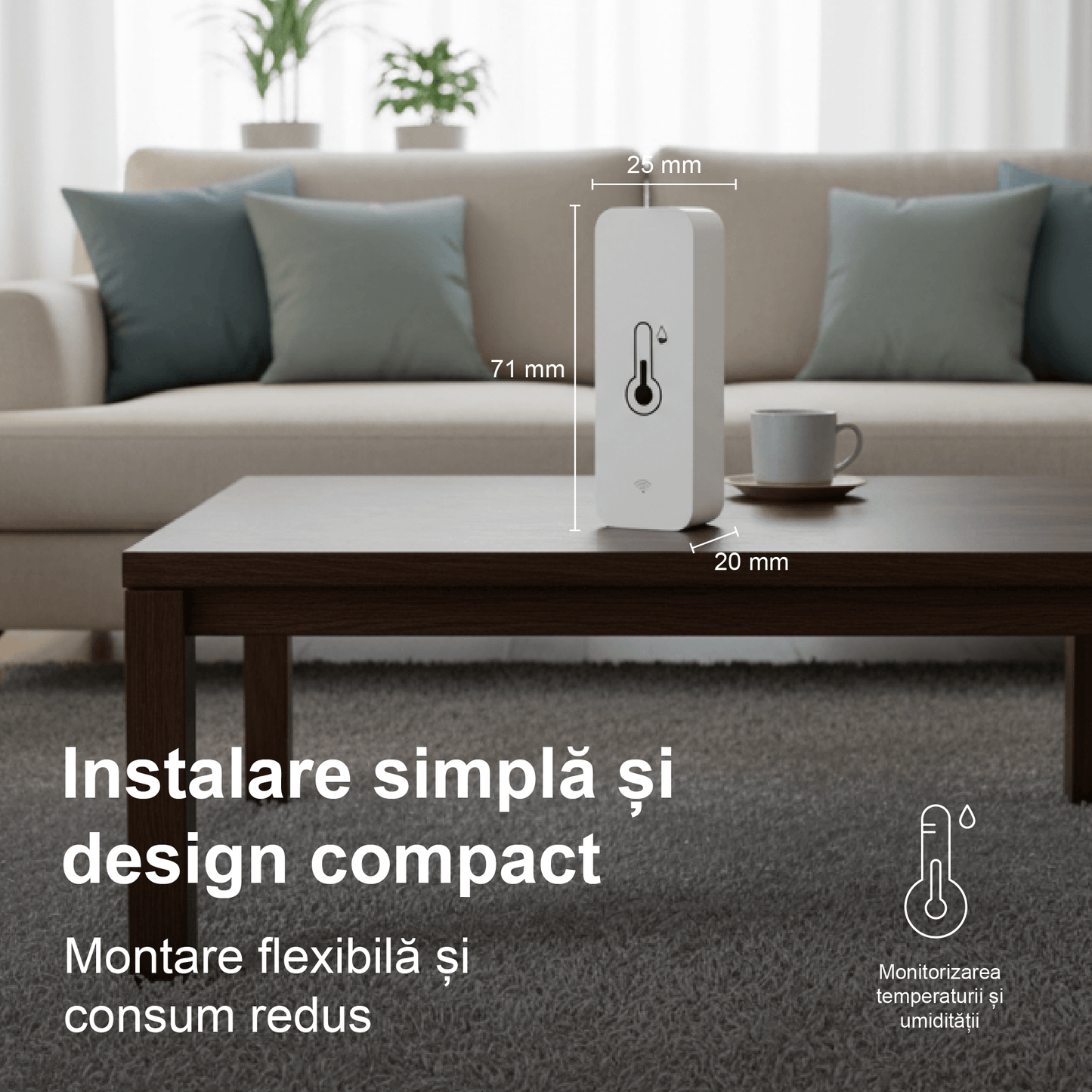 Senzor Temperatură și Umiditate WiFi — Kulstern™ Smart Home, Tuya