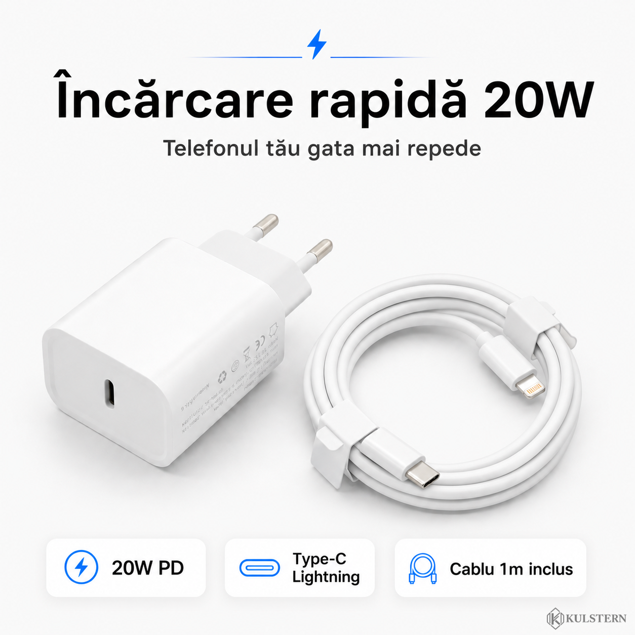 Încărcător rapid 20W pentru iPhone cu încărcare Power Delivery