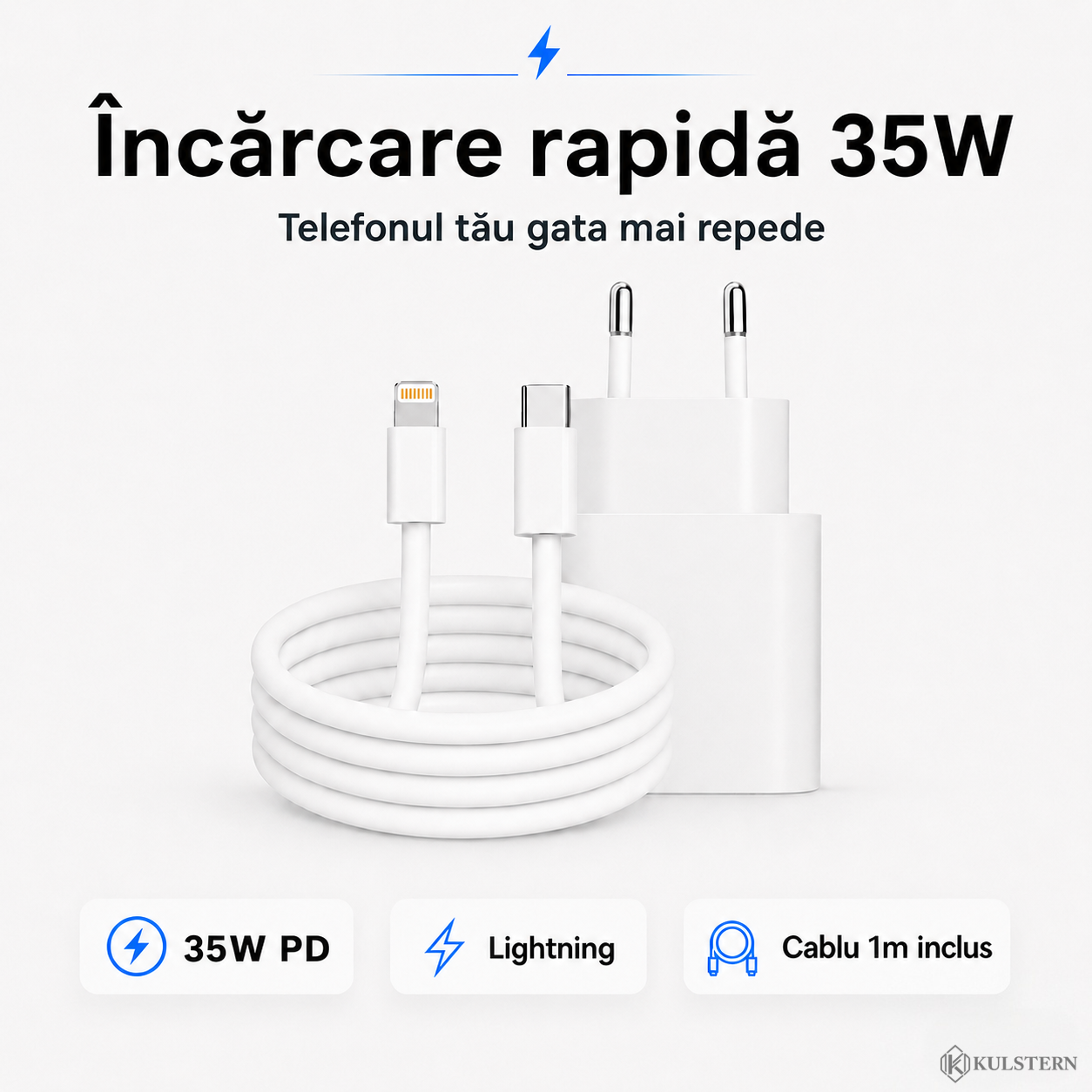 Încărcător iPhone 35W Power Delivery pentru încărcare rapidă