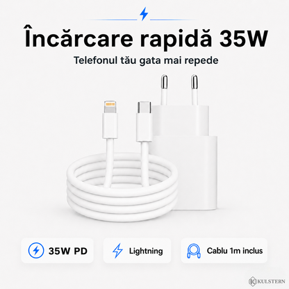 Încărcător iPhone 35W Power Delivery pentru încărcare rapidă
