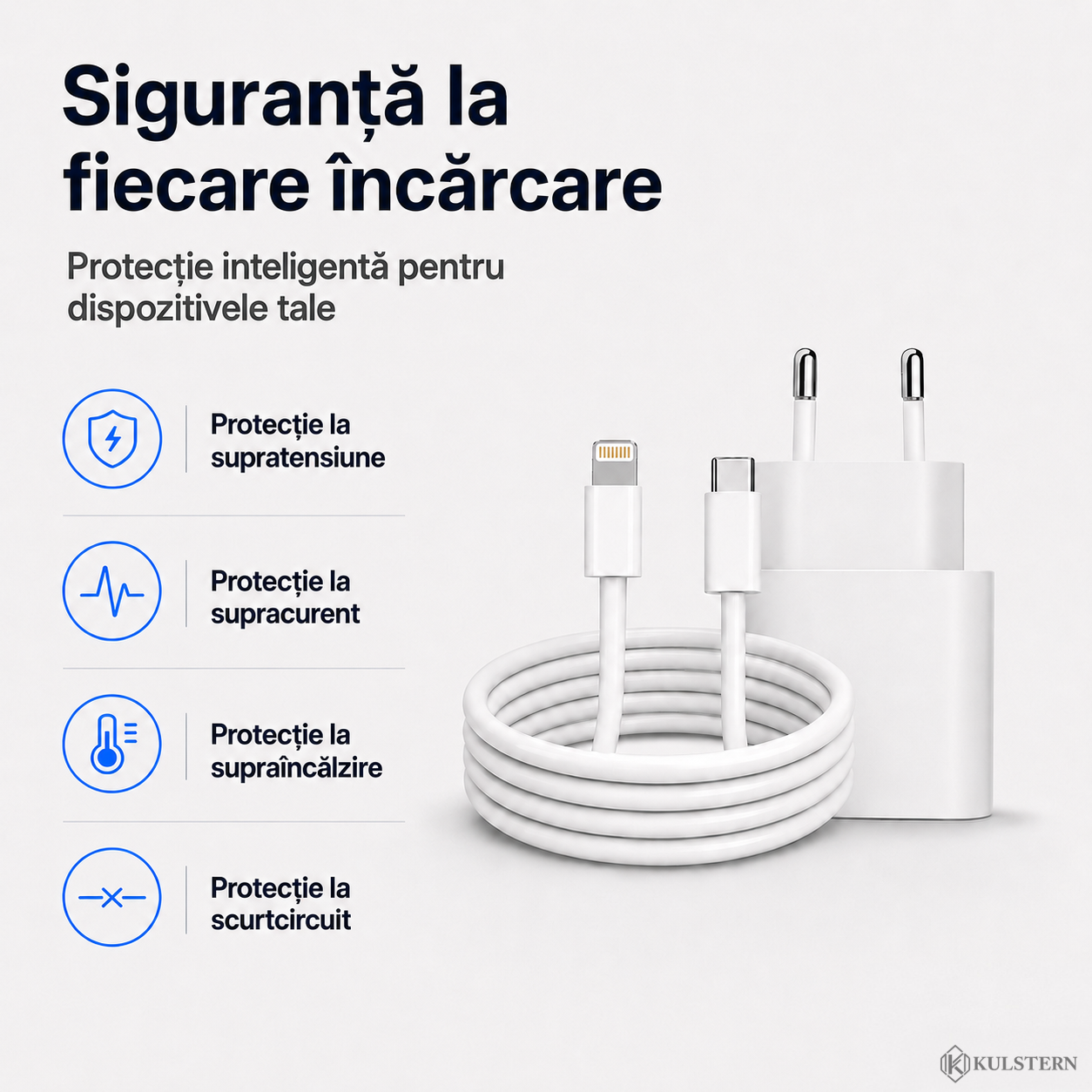 Încărcător rapid iPhone 35W cu protecție la supratensiune și supraîncălzire