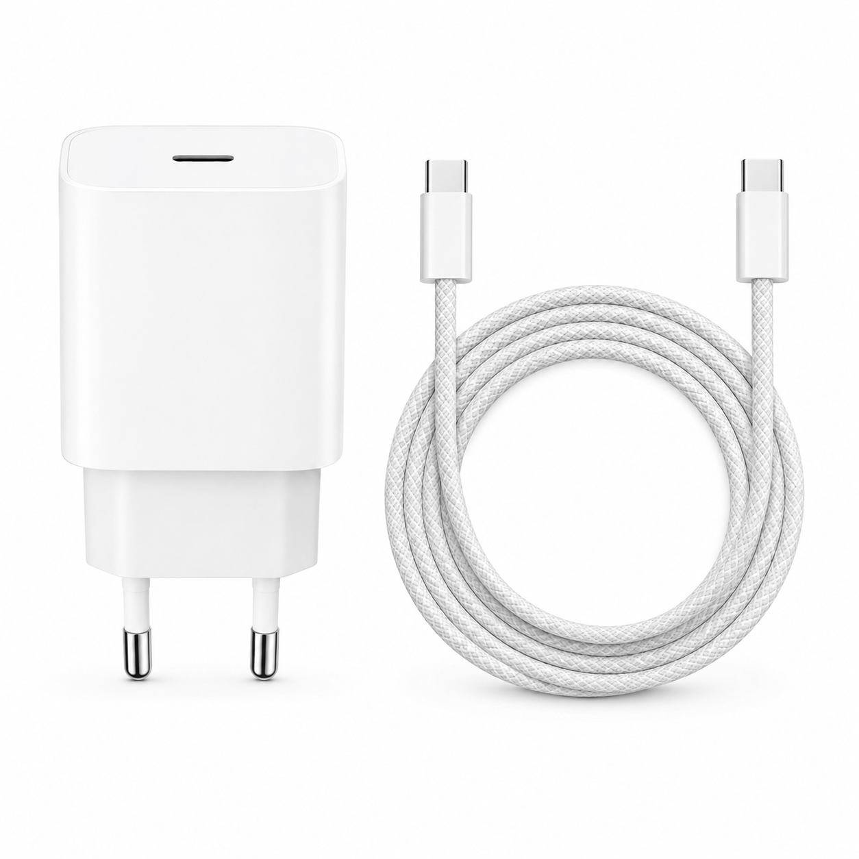 Încărcător rapid 20W USB-C cu cablu USB-C împletit 1m inclus Kulstern
